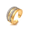 Brass Micro Pave Cubic Zirconia Cuff Rings for Women RJEW-G325-11D-GP-1