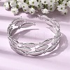Fish 304 Stainless Steel Cuff Bangles for Women BJEW-A155-02P-2