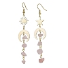 Moon & Sun & Star Brass Asymmetrical Earrings EJEW-JE05461-02-1