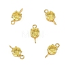 Brass Pave Cubic Zirconia Flat Round Connector Charms KK-P347-01G-2