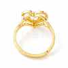 Real 18K Gold Plated Brass Alphabet Adjustable Rings RJEW-M139-18O-3