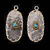 Natural Quartz Crystal & Synthetic Turquoise Carved Pendants GG-CBA5963-02I-1