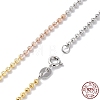 Segmented Multi-color 925 Sterling Silver Ball Chain Necklace for Women NJEW-A014-04-1