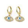 Horse Eye Real 18K Gold Plated Brass Dangle Leverback Earrings EJEW-Q797-23G-05-1
