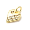 Brass Micro Pave Cubic Zirconia Charms KK-C139-25B-G-2