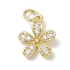 Brass with Rhinestone Charms KK-CBAD872-01G-08-1