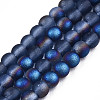 Frosted Electroplate Glass Beads Strands EGLA-S195-01B-03-1