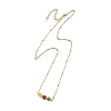 Natural Multicolor Tourmaline Faceted Cube Beads Pendant 304 Stainless Steel Satellite Chain Necklacs for Women NJEW-JN06541-01-4