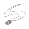 Alloy Oval with Virgin Pendant Necklace with 201 Stainless Steel Chains for Men Women NJEW-E016-15AS-2