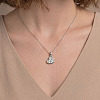 925 Sterling Silver Full Paved 0.22CT Crystal Moissanite Heart Pendant Necklaces for Women TX8783-1