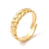 Ion Plating(IP) 304 Stainless Steel Twist Rope Shape Open Cuff Ring for Women RJEW-E063-31G-1