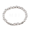 Platinum Tone Brass Micro Pave Cubic Zirconia Tennis Bracelets BJEW-B160-04P-05-5