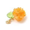 Flower Glass Pendant Decoration HJEW-TA00286-01-4