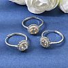 Brass Micro Pave Cubic Zirconia Finger Rings CU-CBA260E-10P-1