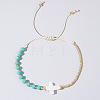Vintage Bohemian Cross Shell & Jade Bead Braided Bracelets LJ7242-3-1