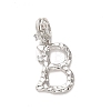 Rack Plating Brass Micro Pave Cubic Zirconia European Dangle Charms KK-L210-015P-B-1