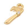 Brass Micro Pave Cubic Zirconia Charms KK-P340-24G-07-2