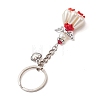 Acrylic Imitation Pearl Keychain KEYC-MZ00030-03-4