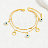 Fashionable and Elegant Brass Evil Eye Two Layer Multi-strand Anklets for Women LP7859-1