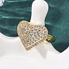 Brass Micro Pave Cubic Zirconia Cuff Open Rings RJEW-F204-07B-G01-5