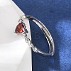 Rhodium Plated 925 Sterling Silver Cubic Zirconia Adjustable Rings RJEW-D300-05P-02-1