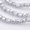 Pearl Luster Plated Glass Faceted Drum Beads Strands GLAA-A032-4mm-PL06-1