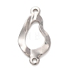 304 Stainless Steel Textured Links Connector Charms STAS-K302-02B-P-1