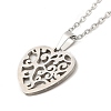 306 Stainless Steel Pendant Necklace for Women NJEW-Q772-01P-04-2