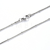 304 Stainless Steel Round Snake Chain Necklace NJEW-S420-009B-P-1