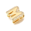Brass Micro Pave Clear Cubic Zirconia Initial Spacer Bars KK-E802-34G-M-2