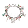 Christmas Series Alloy Enamel Charm Bracelets BJEW-TA00662-2