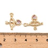 Brass Micro Pave Cubic Zirconia Charms KK-C155-27G-3