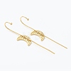 Brass Micro Pave Clear Cubic Zirconia Ear Wrap Crawler Hook Earrings EJEW-J101-16G-2