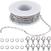 10M 304 Stainless Steel Paperclip Chains FIND-SC0012-54-1