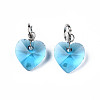 Faceted Transparent Glass Charms GLAA-T024-04E-2