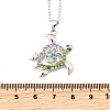Summer Beach Alloy Colorful Rhinestone Sea Turtle Pendant Necklaces for Women NJEW-C089-01P-2