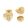 Rack Plating Brass Micro Pave Clear Cubic Zirconia Stud Earrings EJEW-K299-01G-B-4