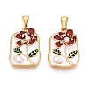 304 Stainless Steel Rhinestone & Enamel & ABS Imitation Pearl Pendants STAS-T072-86A-G-1