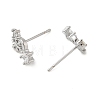 Brass Clear Cubic Zirconia Stud Earrings EJEW-Q014-31P-4