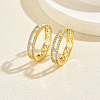 Hollow Brass Clear Cubic Zirconia Hoop Earrings OV8801-1