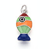 Brass and Enamel Pendants KK-T079-02A-P-1