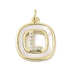 Rack Plating Brass Micro Pave Clear Cubic Zirconia Pendants KK-E102-33G-L-1