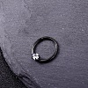 316L Stainless Steel Micro Pave Cubic Zirconia Hoop Nose Rings WG352E4-12-1