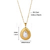 304 Stainless Steel & Imitation Pearl Pendant Necklaces for Women WGC3EE9-03-1
