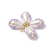 Two Tone Glass Seed Beaded Butterfly Pendants PALLOY-MZ00563-02-4