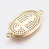 Brass Micro Pave Cubic Zirconia Links ZIRC-E148-22G-2