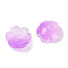 Transparent Spray Paint Glass Bead Caps GLAA-H035-04I-2