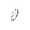 304 Stainless Steel and Shell Finger Rings WG7EF54-09-1