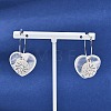 Natural Quartz Crystal & 304 Stainless Steel Hoop Earrings for Women EJEW-G475-01P-01-2