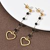 304 Stainless Steel Glass Tassel Stud Earrings EJEW-G453-05G-02-2